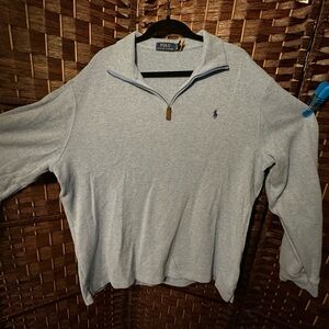 POLO Ralph Lauren Men’s Light Blue Quarter-Zip Sweater XLT